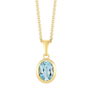 8 kt. gold set with oval blue topaz (333)